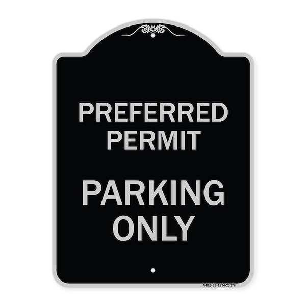 Signmission Preferred Permit Parking Only Heavy-Gauge Aluminum Architectural Sign, 24" x 18", BS-1824-23276 A-DES-BS-1824-23276 - main